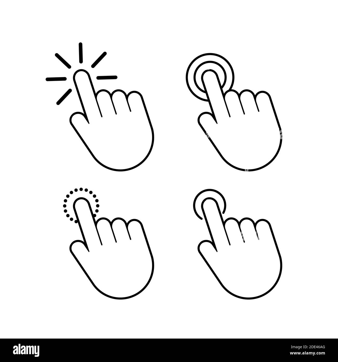 Set Hand cursor icon click. Vector stock illustration Stock Vector ...