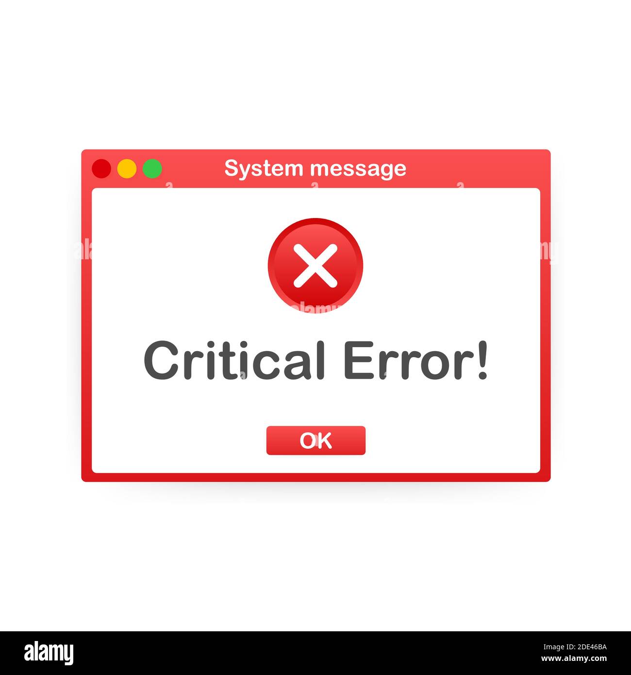 Vintage User Interface. Critical Error Warning Message. Vector stock illustration. Stock Vector