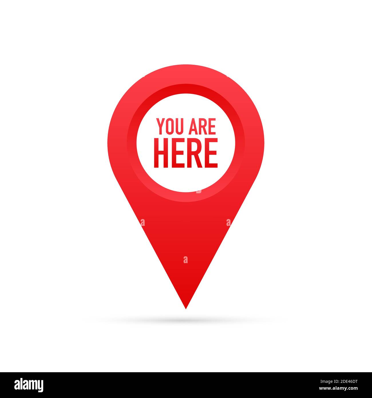 Red You Are Here Location Pointer Pin. Vector stock illustration Stock ...