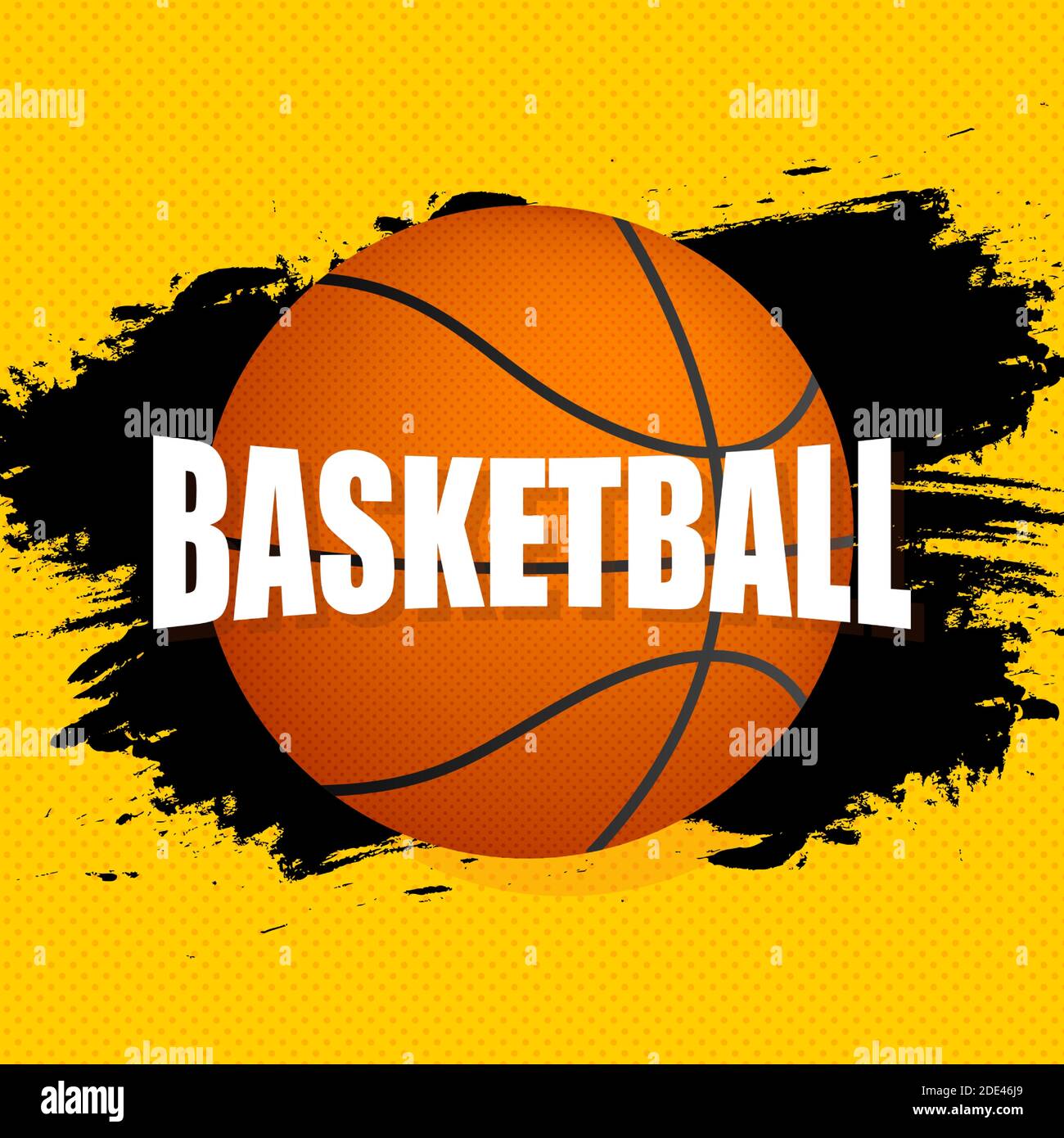 Banner template for a basketball game. Vector stock illustration. Stock Vector