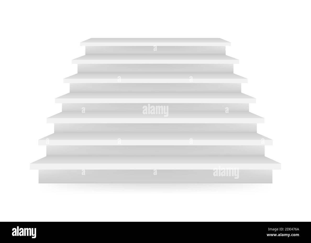 Detailed illustration of white stairs. Vector stock illustration. Stock Vector