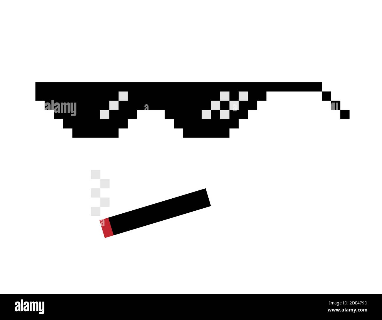 Thug life meme pixel glasses icon sunglasses hip Vector Image-mncb.edu.vn