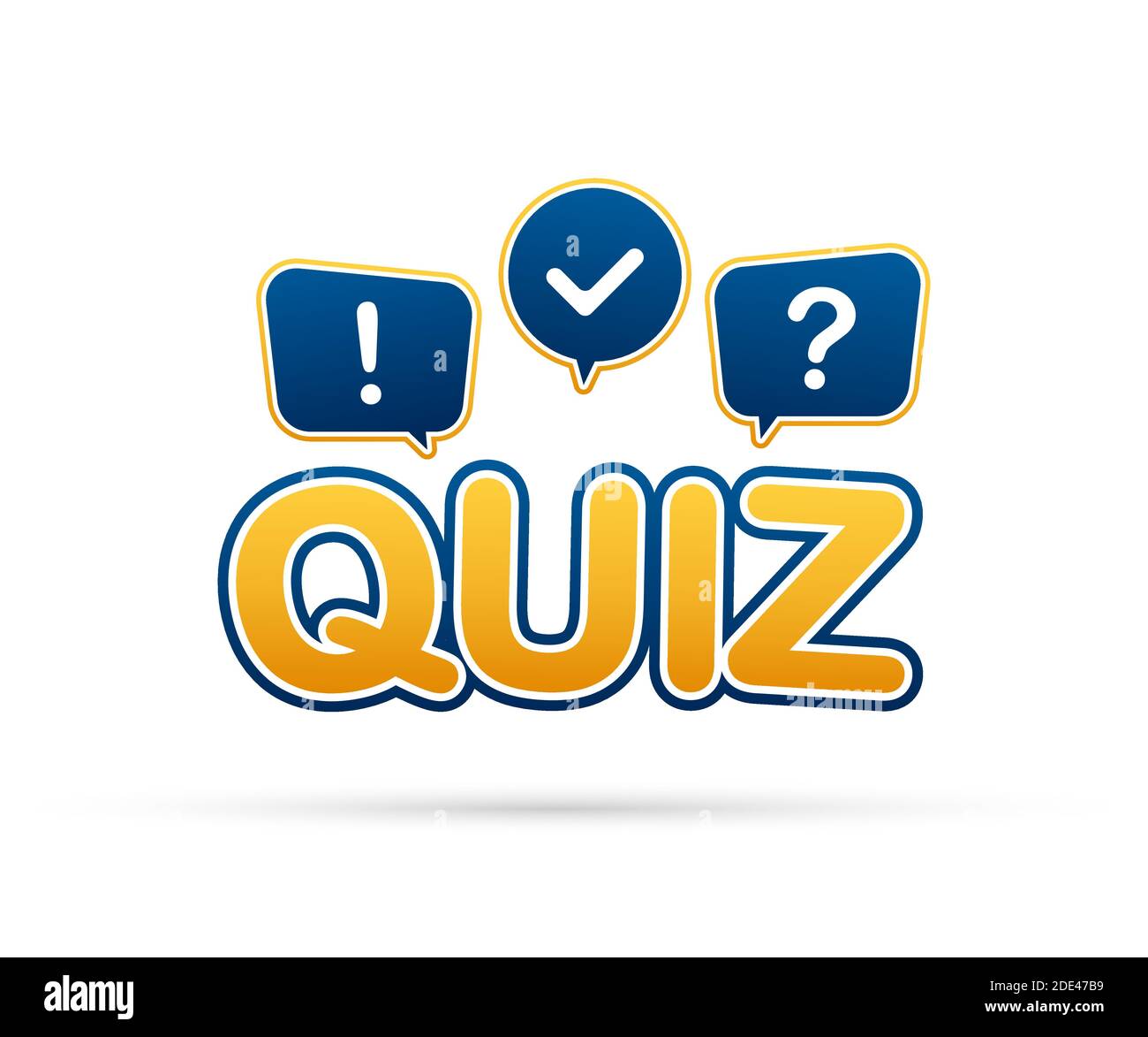 Quiz logo with speech bubble symbols, concept of questionnaire show ...