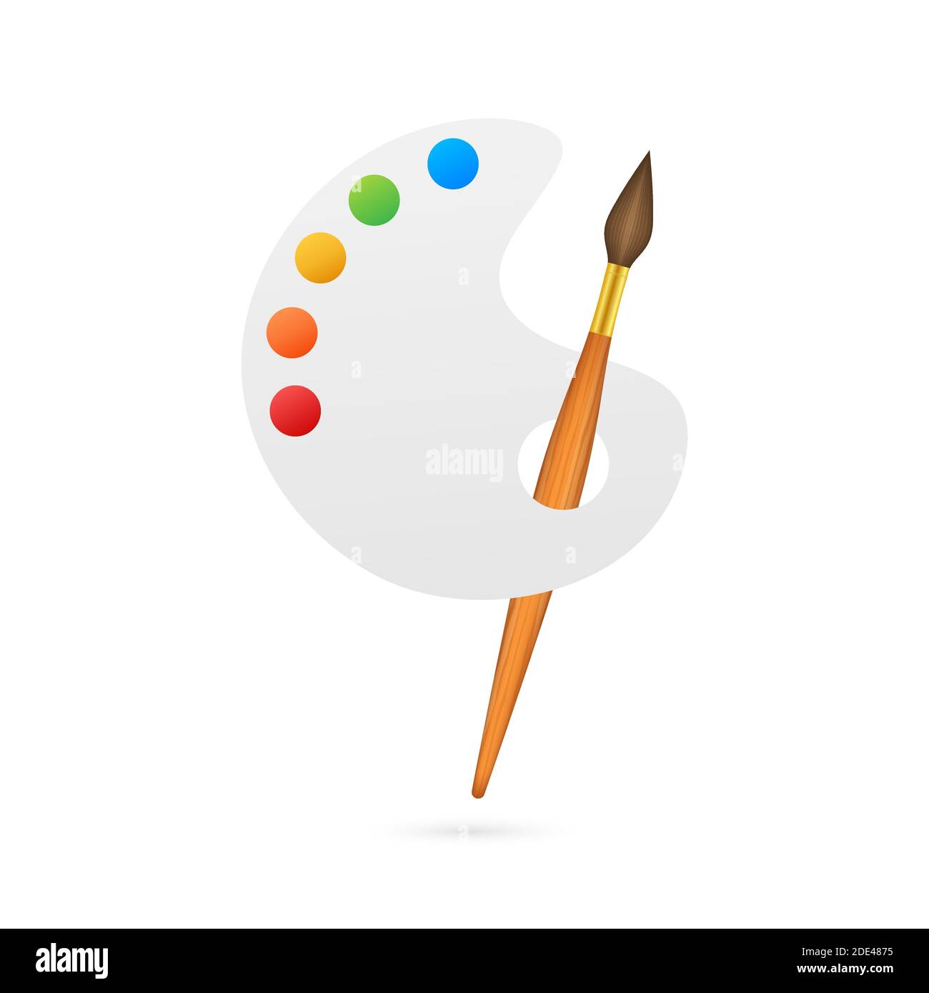 Paint pallet And Paint Brush Cartoon Vector Icon Illustration - Paint Pallet  - Pin