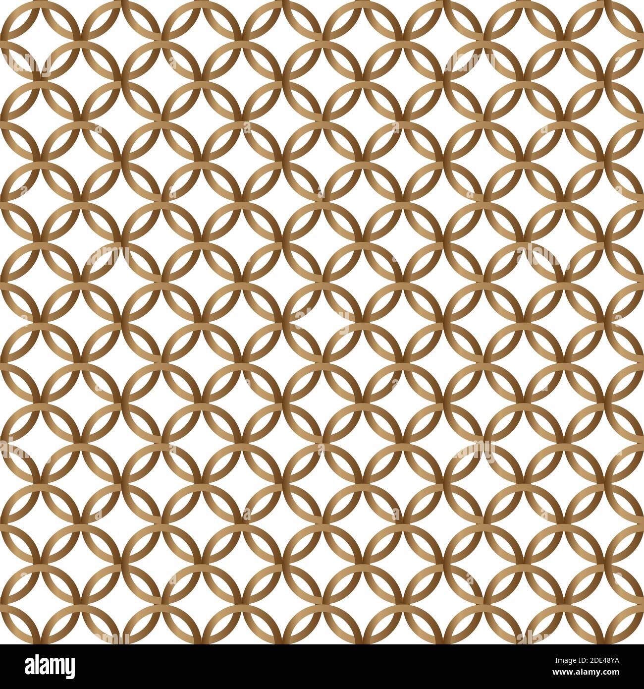 Gold geometric circle seamless pattern on white background. Vector illustration Stock Vector