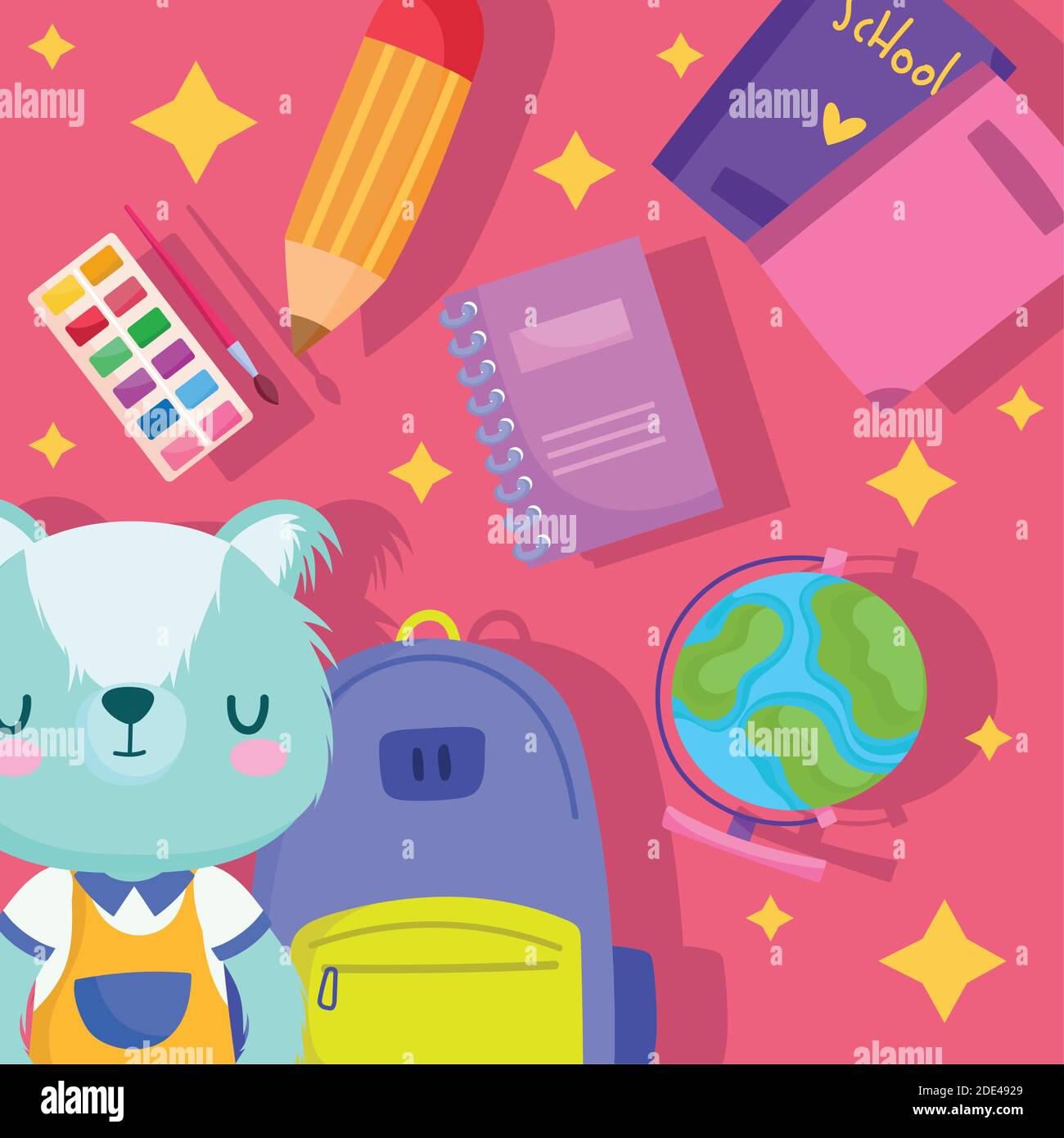 School Backpack Raccoon back to school, cute raccoon backpack book map pencil cartoon vector ...