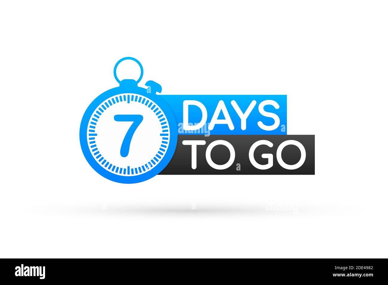 Seven days to go flat icon. Vector stock illustration Stock Vector