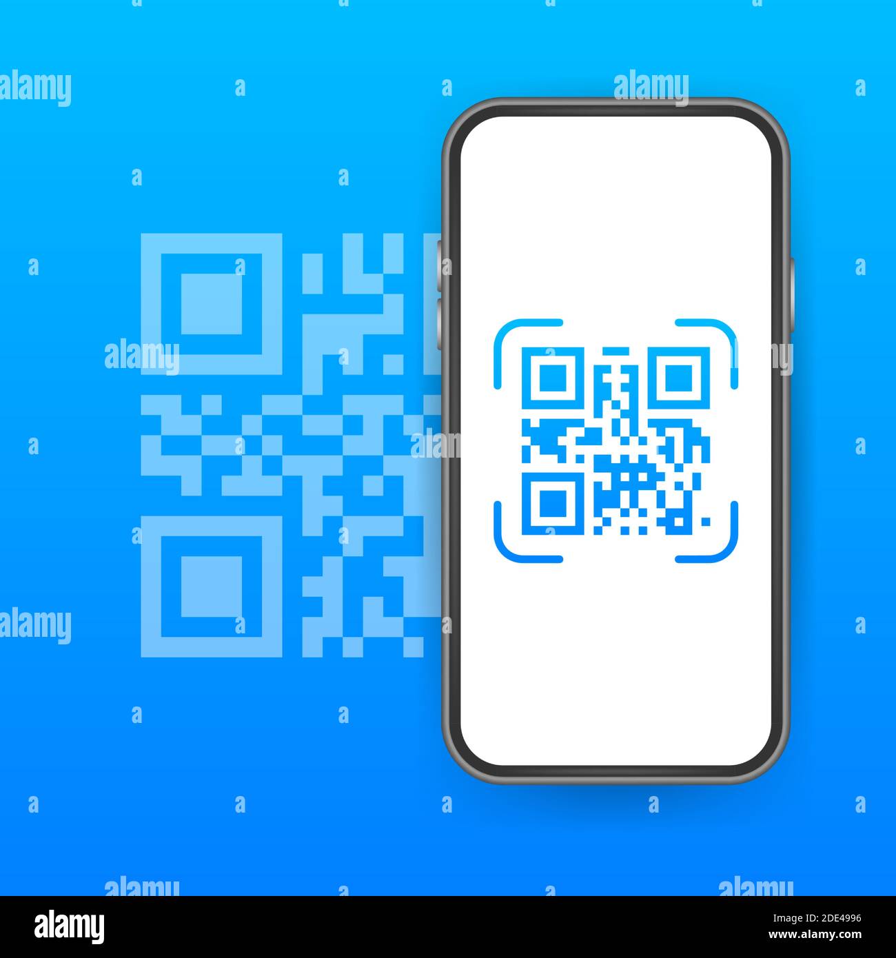 Scan QR code to Mobile Phone. Electronic, digital technology, barcode