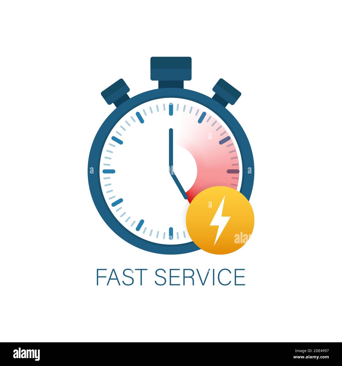 Fast service. Fast delivery icon, timely service, stopwatch. Vector stock illustration. Stock Vector