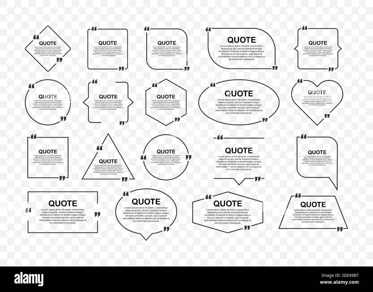 Set Quote Frames Blank Template With Print Information Design Quotes Blank Template Quote Vector Stock Illustration Stock Vector Image Art Alamy