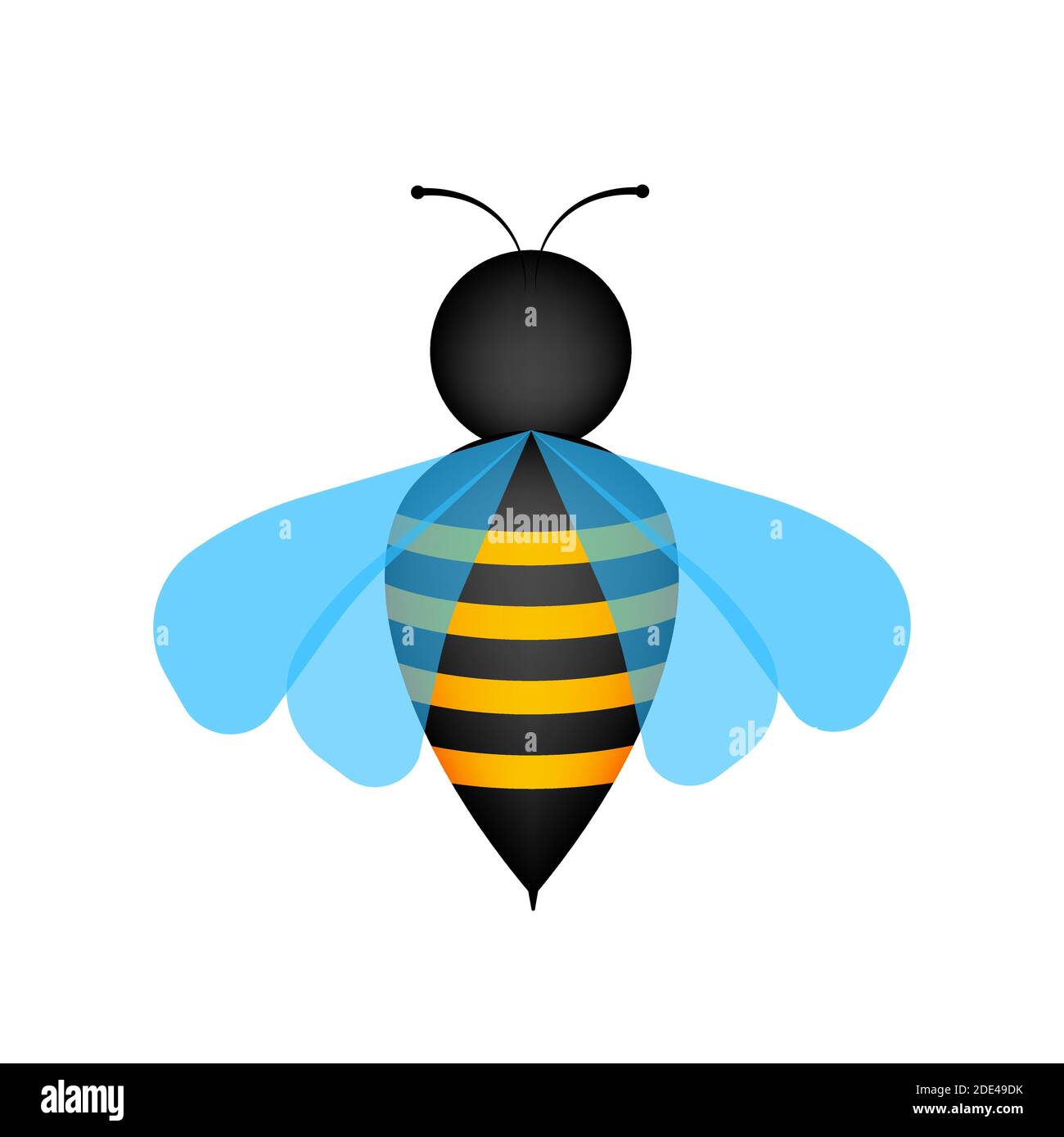 Honey flying bee. Bee icon isolated on white background. Insect Stock ...
