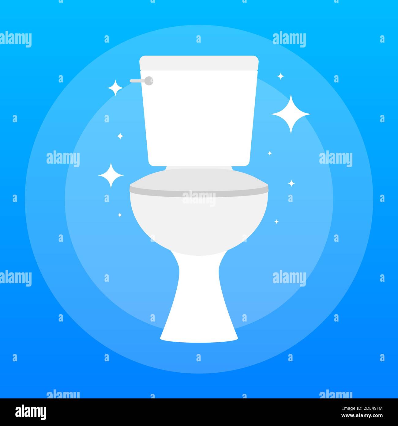 White ceramics clean toilet bowl icon. Vector stock illustration. Stock Vector