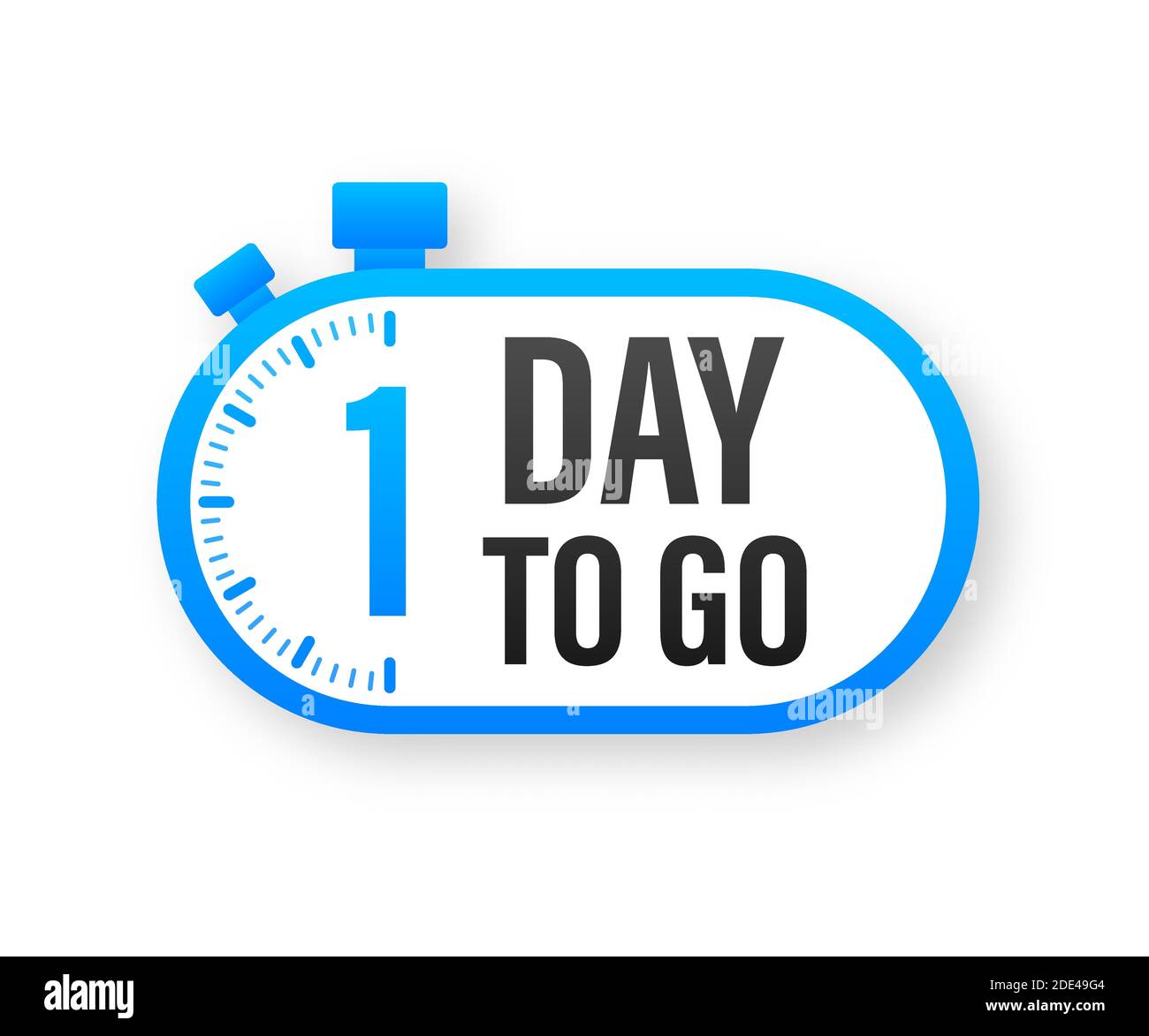 1 Day to go. Countdown timer. Clock icon. Time icon. Count time sale. Vector stock illustration. Stock Vector