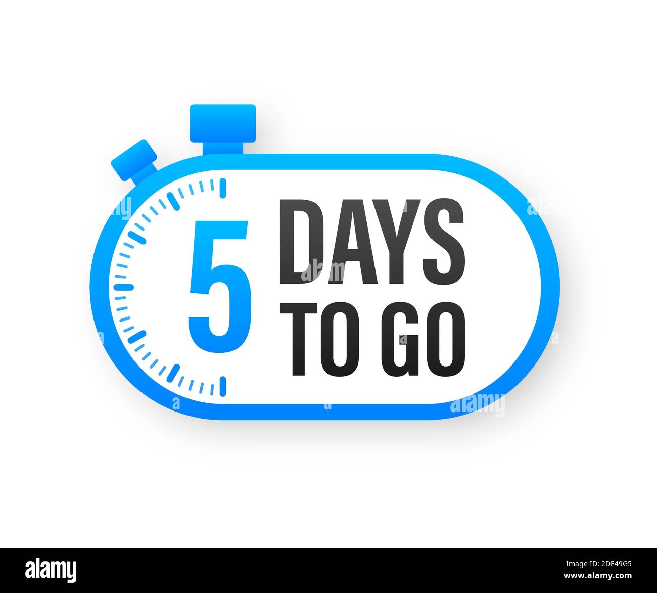 5 Days to go. Countdown timer. Clock icon. Time icon. Count time sale ...