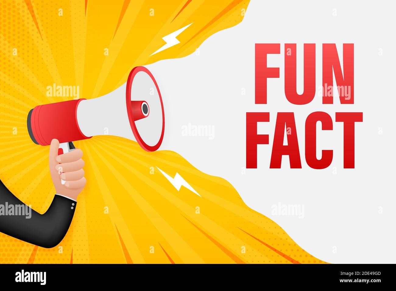 Hand Holding Megaphone with Fun fact. Fun fact Megaphone banner. Web design. Vector stock illustration. Stock Vector
