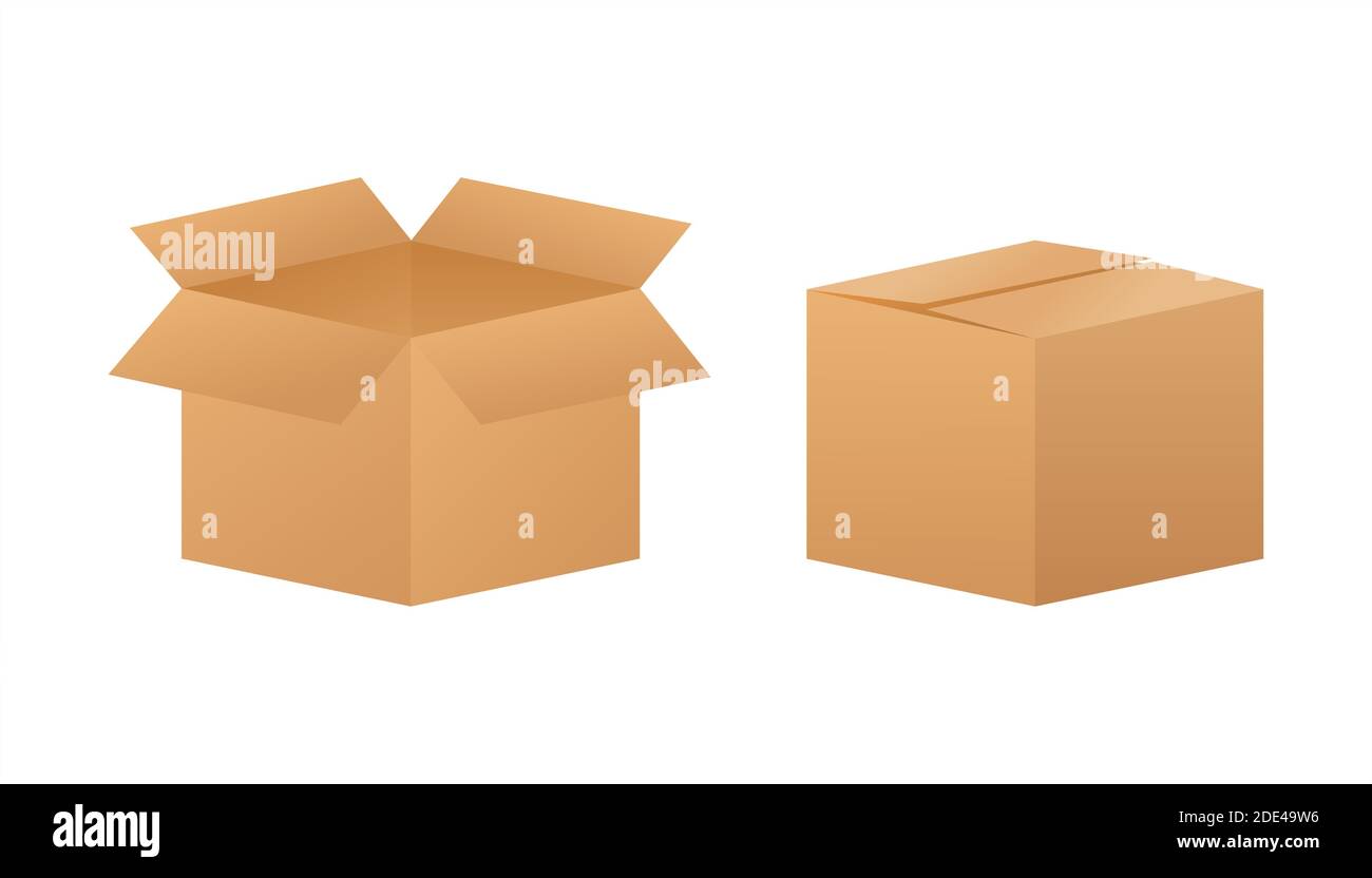 Cardboard parcel box for delivery 3d cartoon white hi-res stock ...