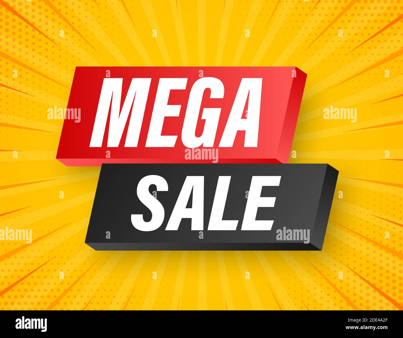 Mega sale banner design. Banner sale tag. Special offer symbol. Shop