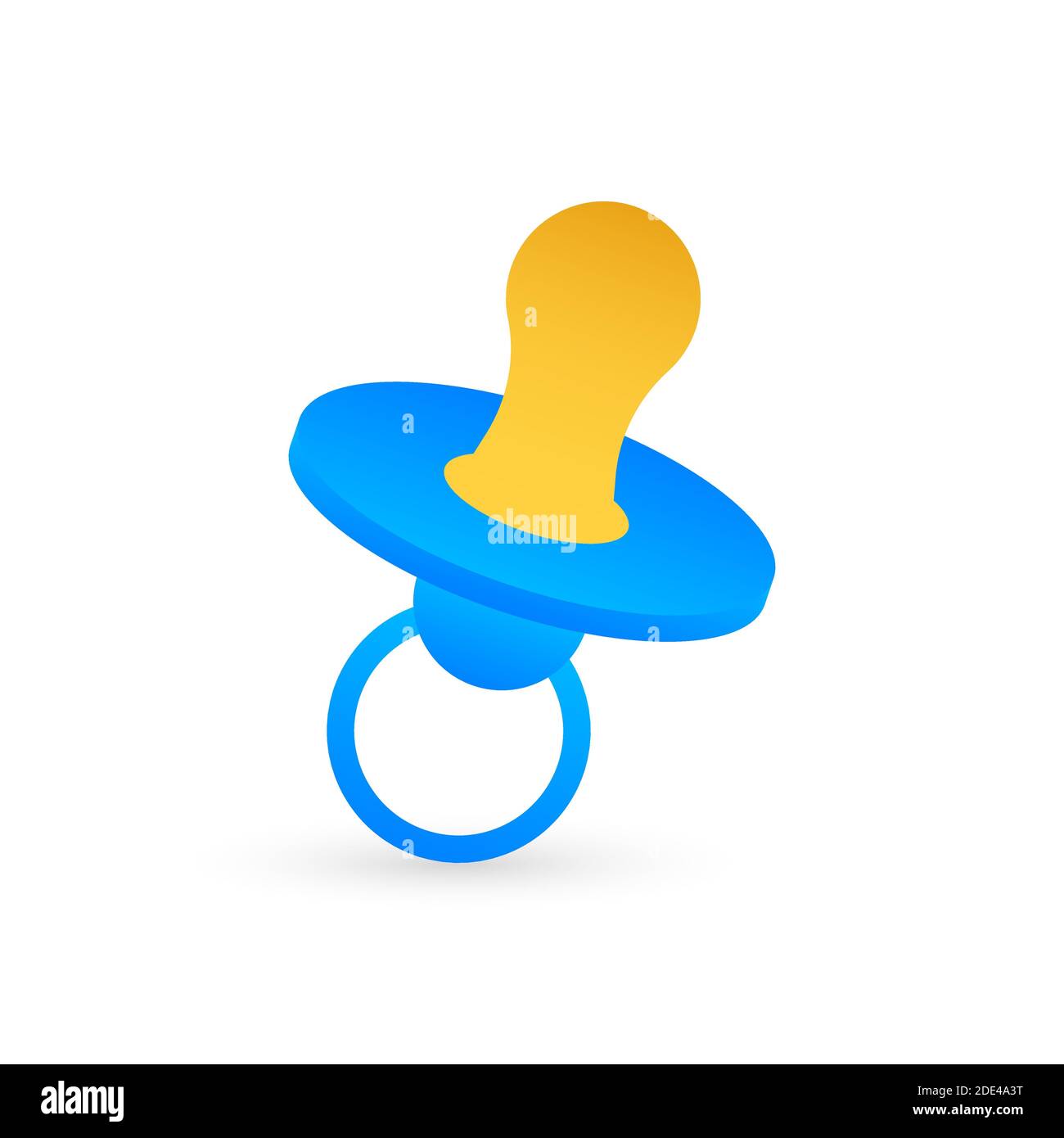 Blue Nipple on white background. Pacifier, baby s dummy. Vector stock