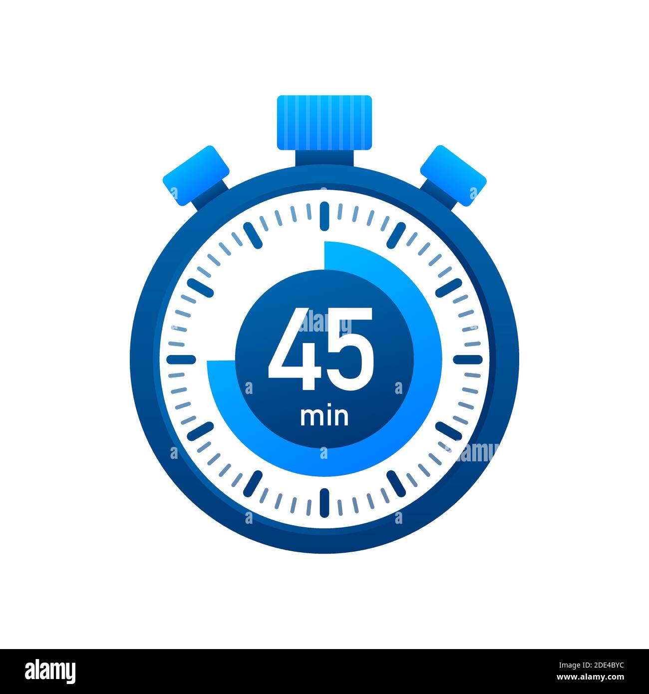 The 45 Minutes Stopwatch Vector Icon Stopwatch Icon In Flat Style 