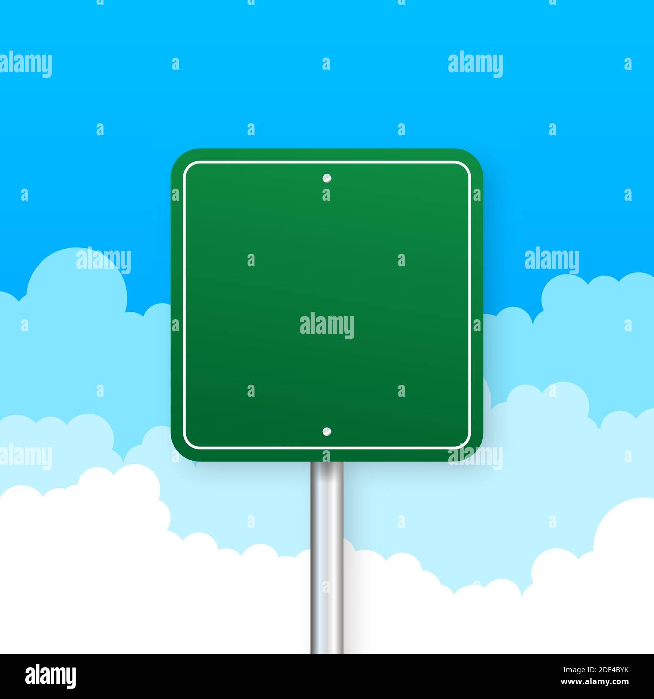 Road signs on blue background. Vector stock illustration. Stock Vector
