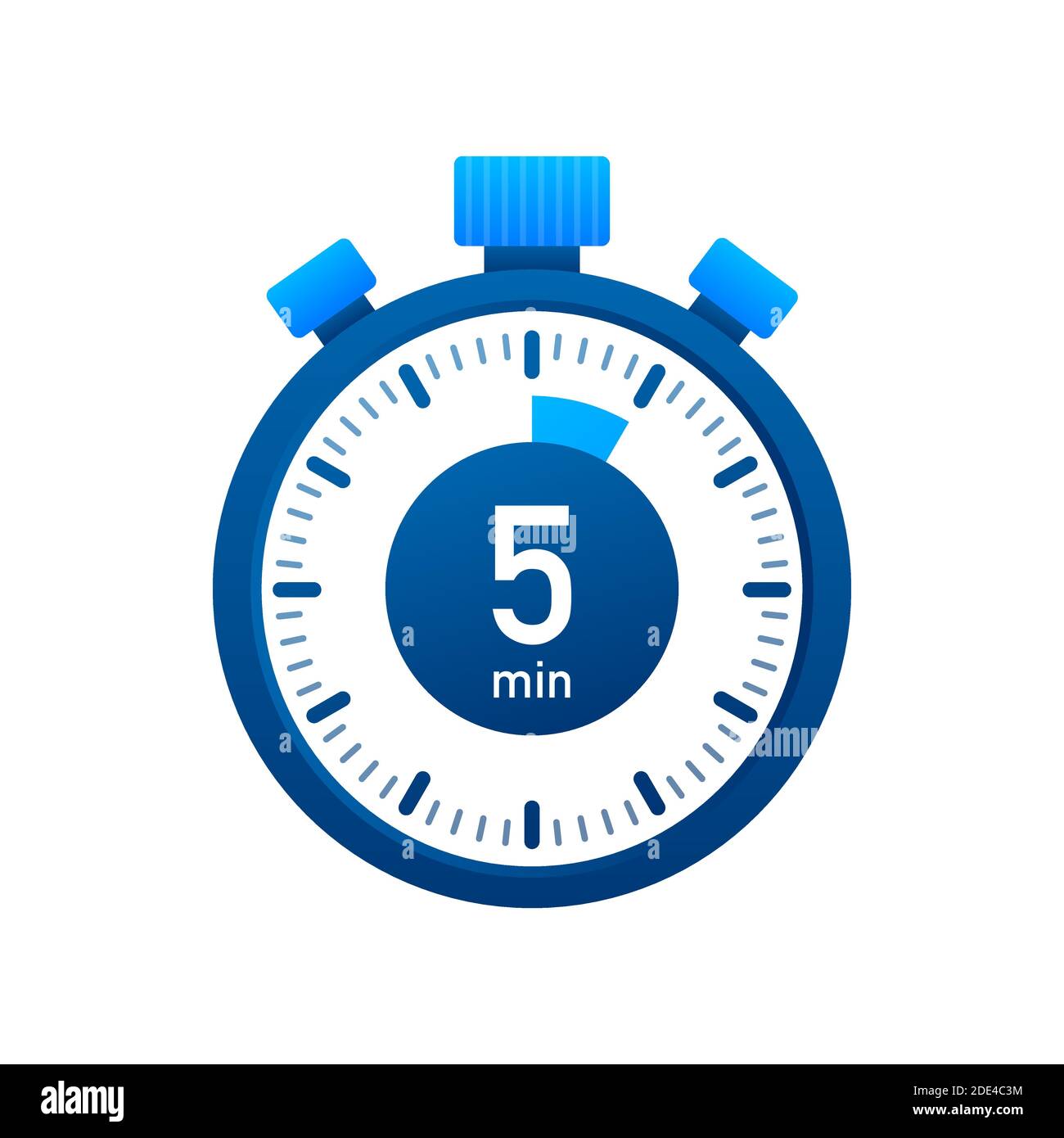 The 5 minutes, stopwatch vector icon. Stopwatch icon in flat style, timer  on on color background. Vector illustration Stock Vector Image & Art - Alamy