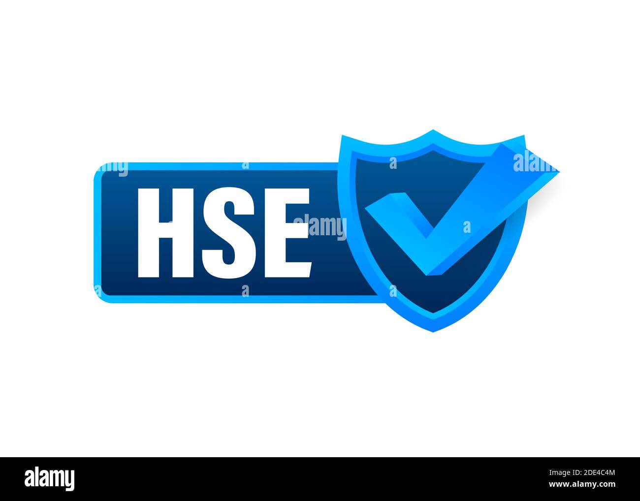 HSE label. Health, Safety, Environment. Icon design. Work safety. Poster design. Vector stock illustration. Stock Vector