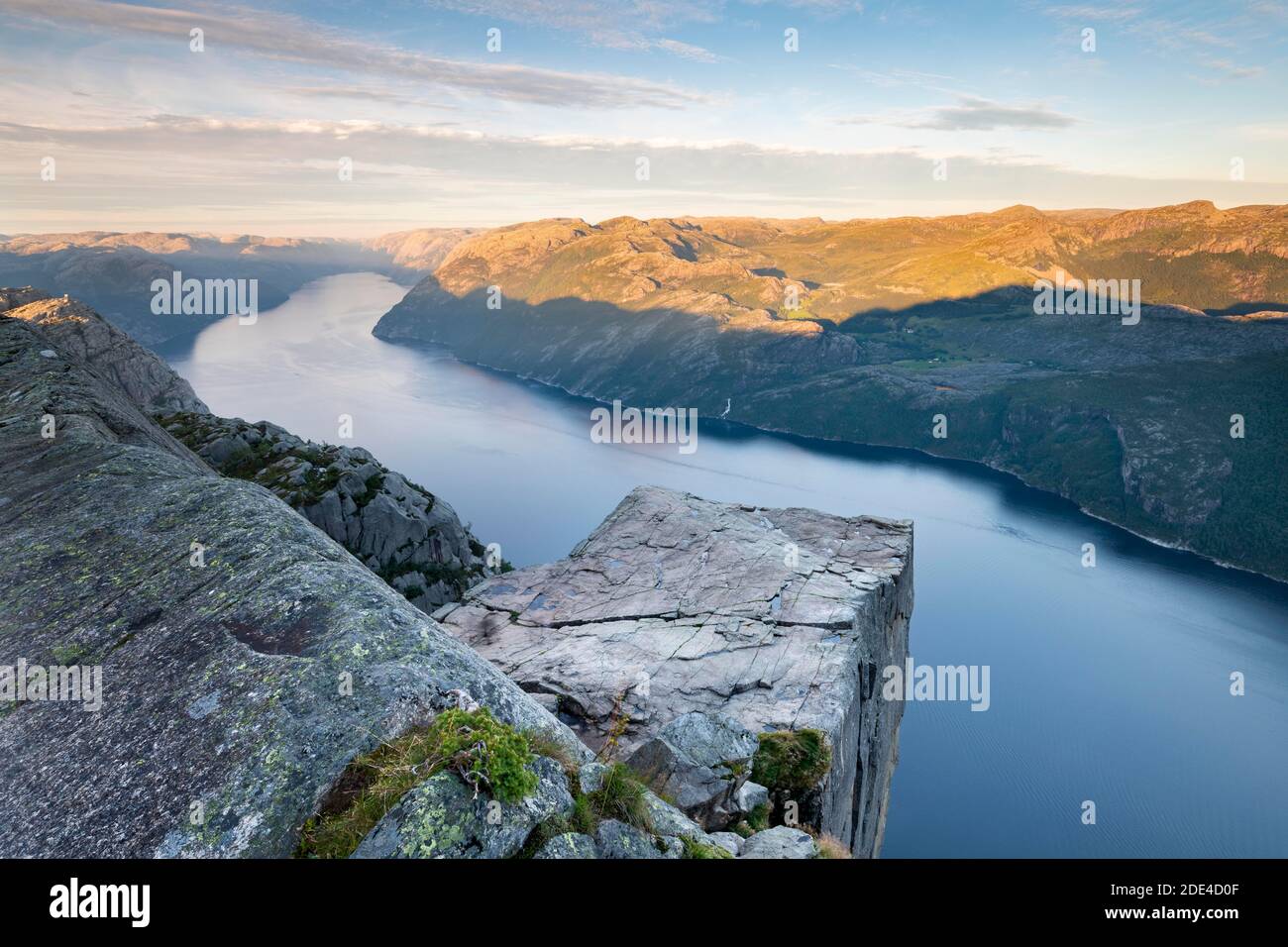 Rock Pulpit Preikestolen on the Lysefjord, Rogaland, Norway Stock Photo ...