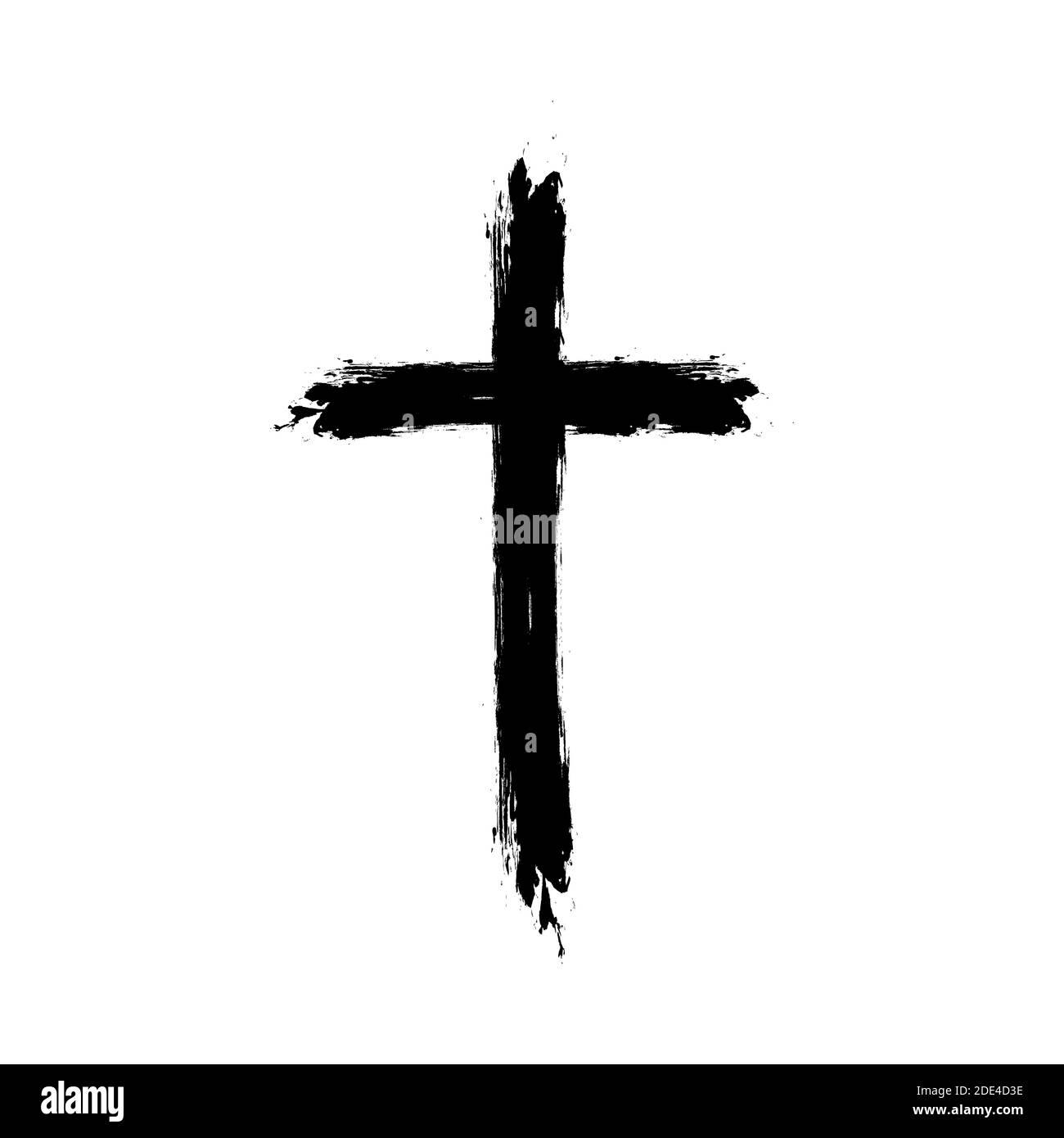 Vector cross silhouette with blood and shadow. Vector stock