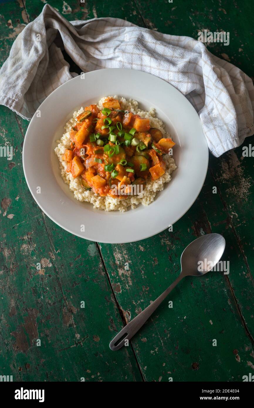 Couscous with sweet potatoes Stock Photo