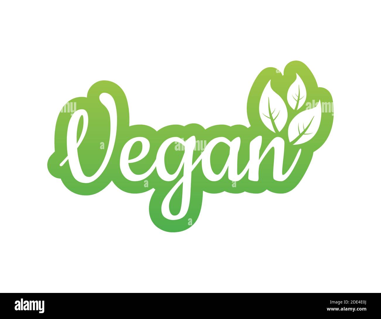 Vegan icon design. Green vegan friendly symbol. Vector illustration