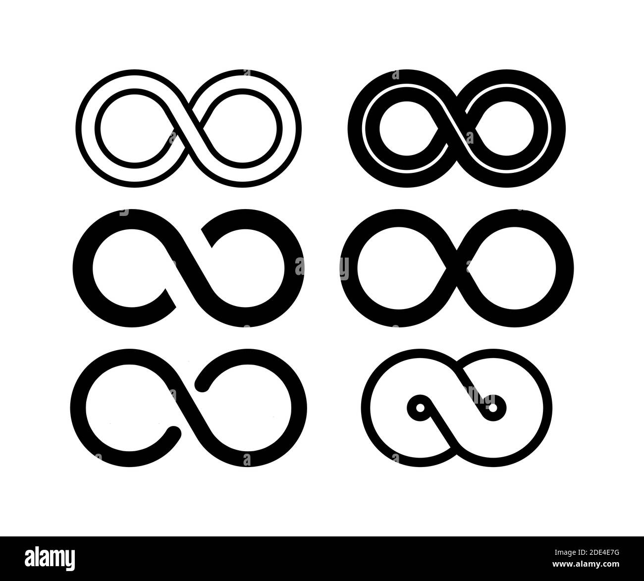 Infinity in abstract style on white background. Round logo. Future concept. Vector stock illustration. Stock Vector