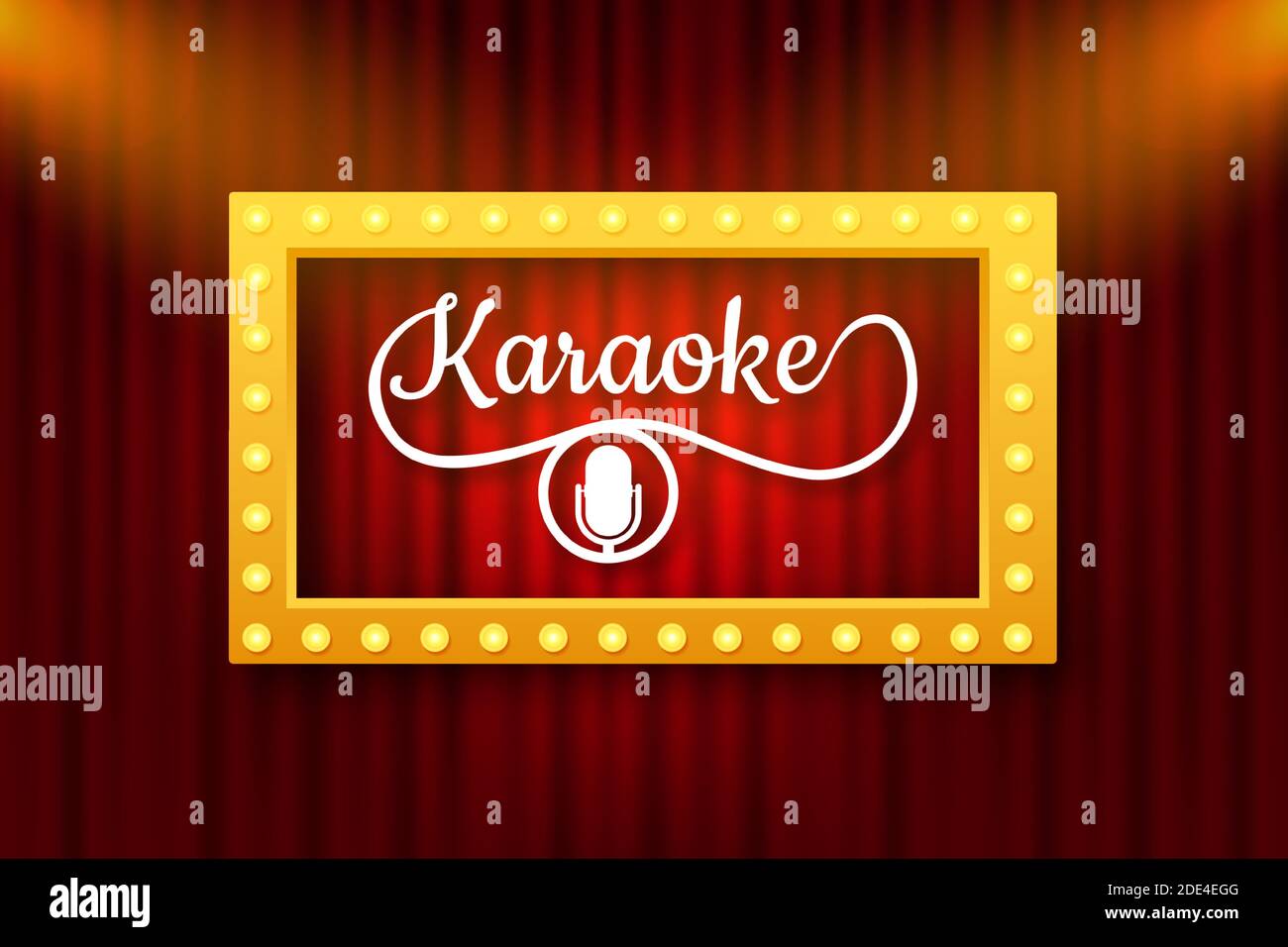 The microphone icon. Abstract banner with karaoke. Celebration party