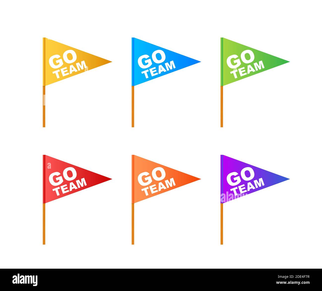 Go Team Triangle Banner. Go team in cartoon style. Vector stock