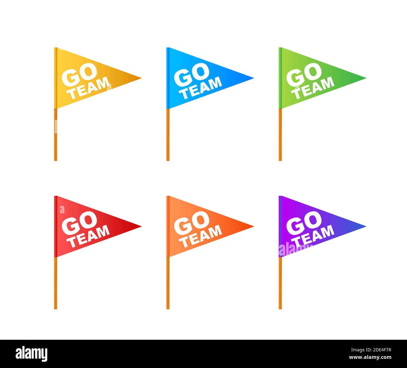 Go Team Triangle Banner. Go team in cartoon style. Vector stock illustration. Stock Vector