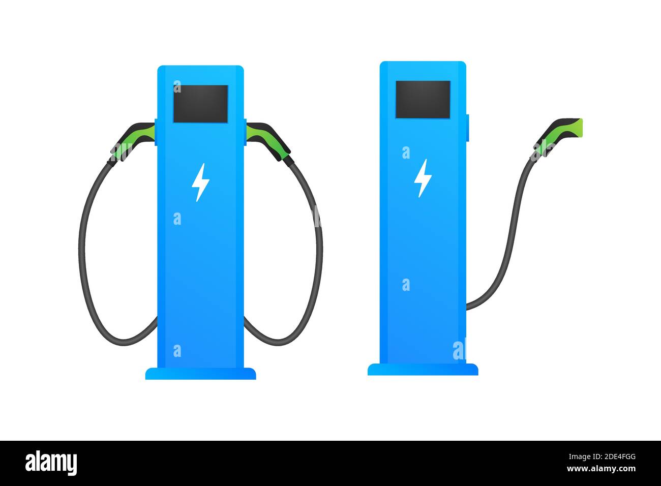 Electric vehicle charging station icon. Flat ev charge. Electric car. Vector stock illustration. Stock Vector