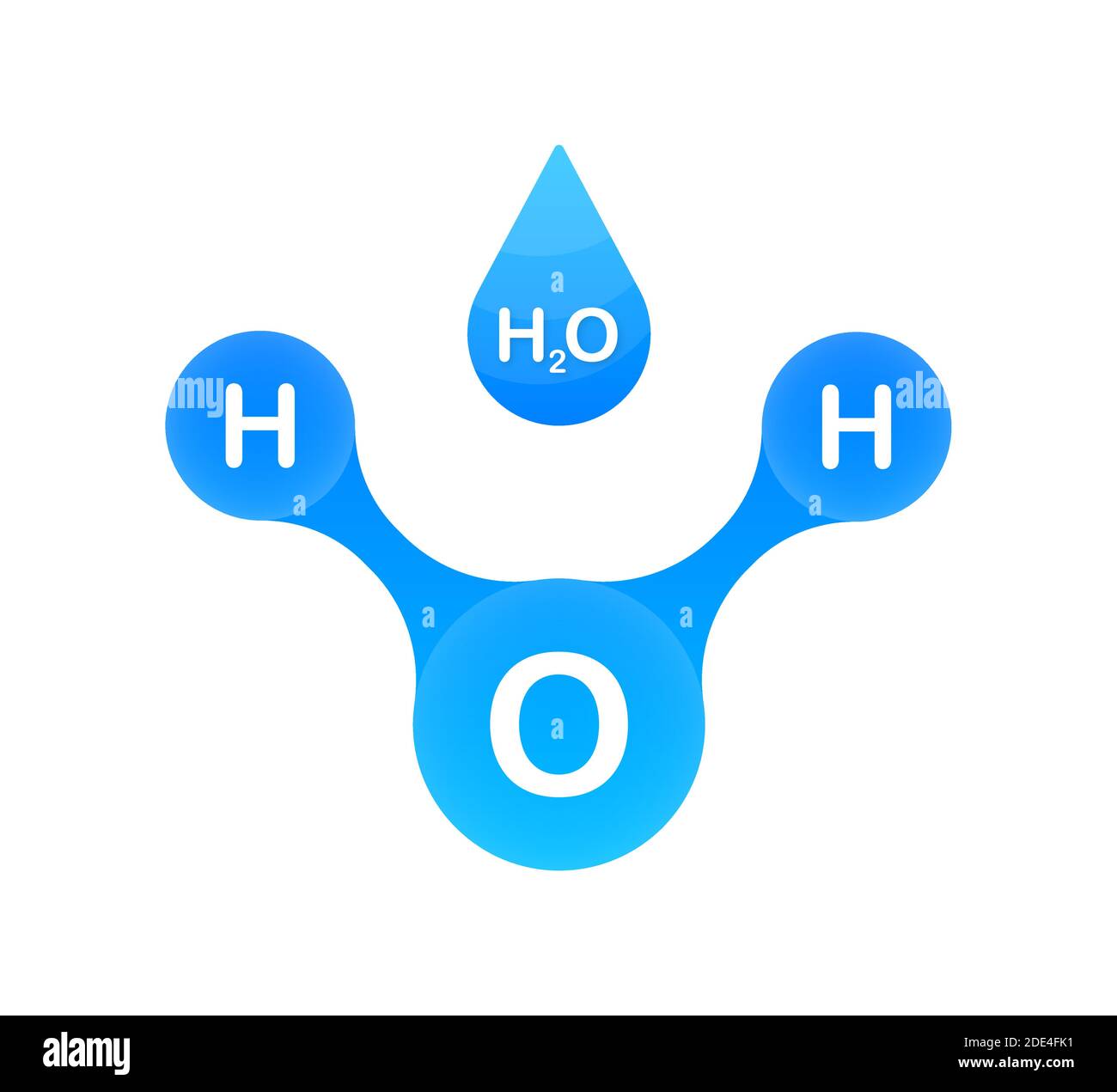 Water molecule. Structure of the water molecule H2O. Vector stock illustration. Stock Vector