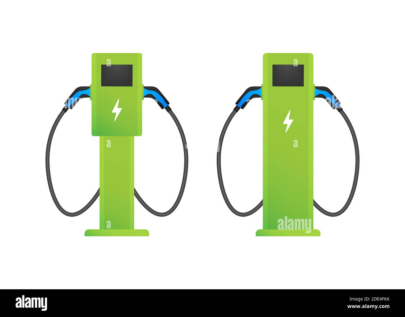 Electric vehicle charging station icon. Flat ev charge. Electric car. Vector stock illustration. Stock Vector