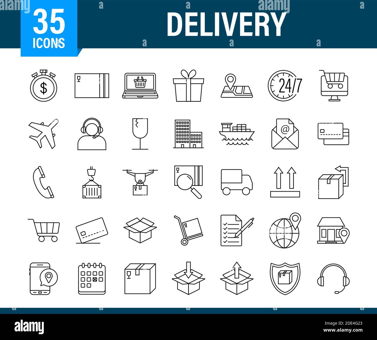 Set with delivery icon. Delivery service. Fast courier. Truck icon set. Vector stock illustration. Stock Vector