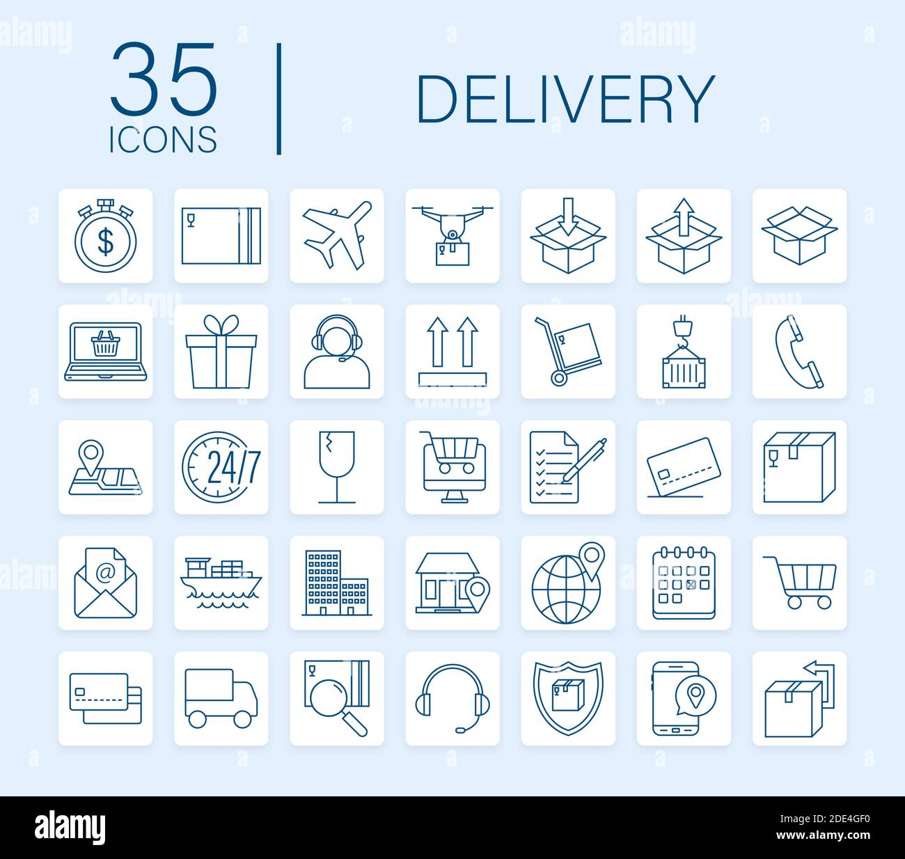 Set with delivery icon. Delivery service. Fast courier. Truck icon set. Vector stock illustration. Stock Vector