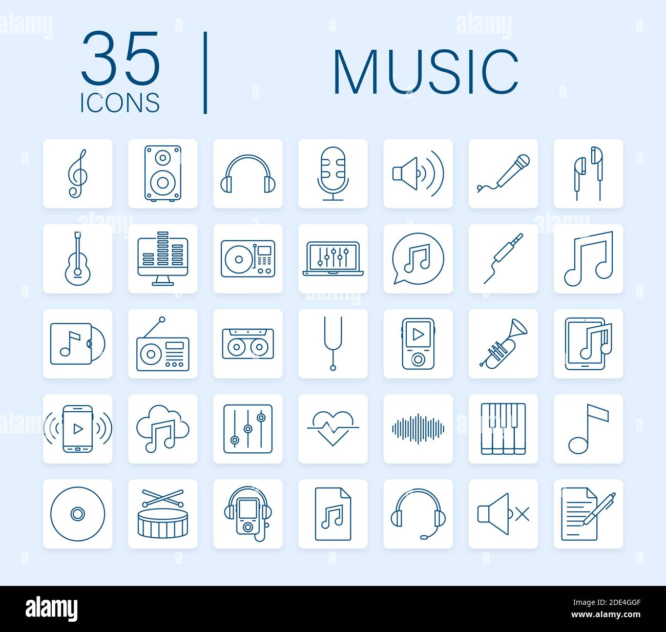 Music icon in flat style. Music, voice, record icon. Vector stock ...
