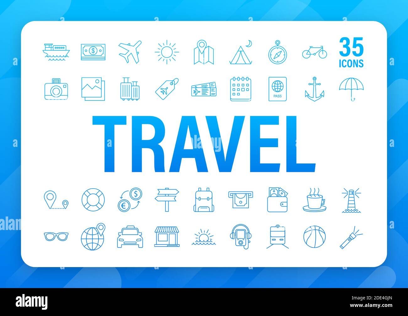 Set Travel Icon For Web Design Business Icon Vector Stock 