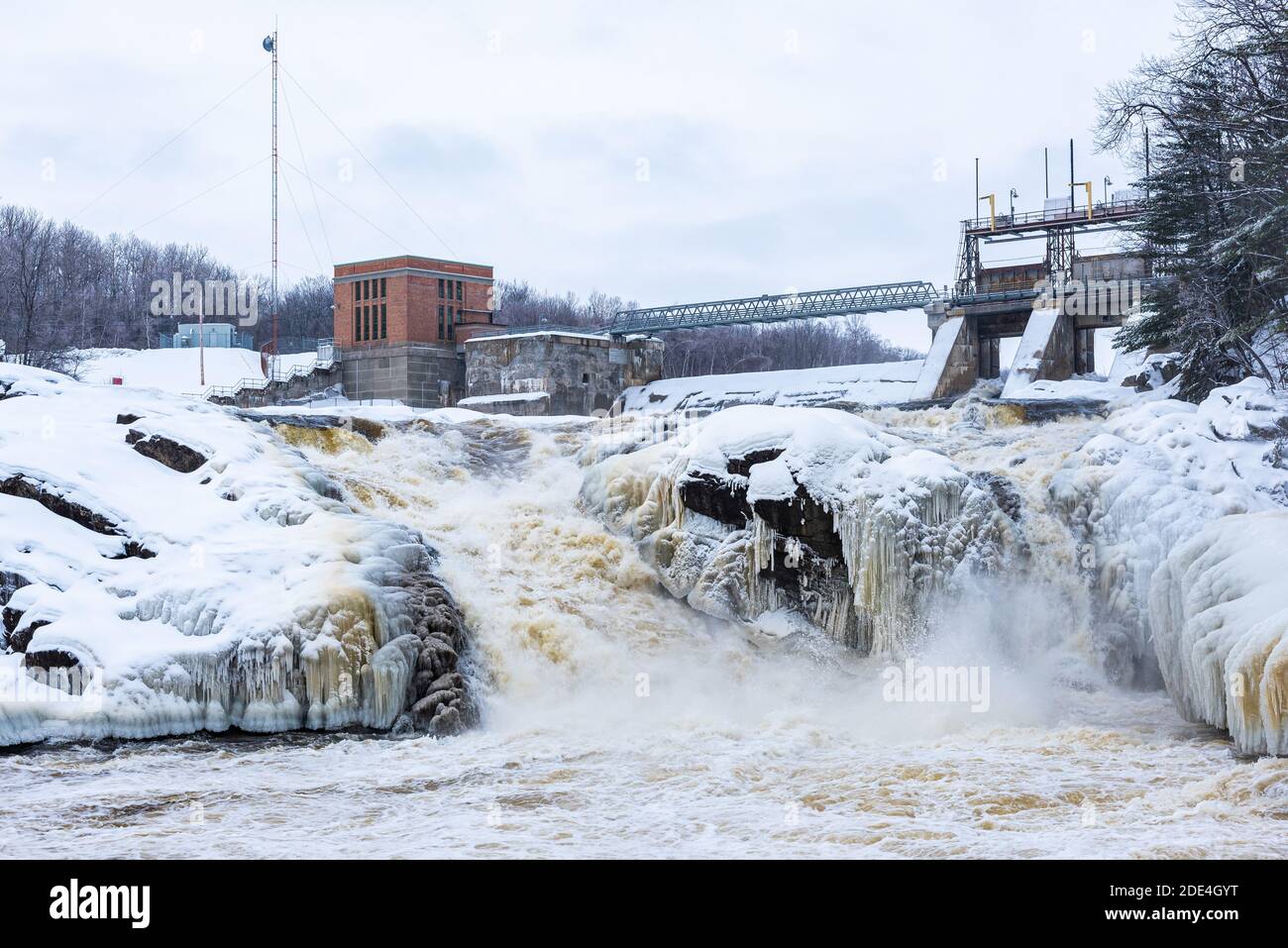 Hydroelectric dam of SaintNarcisse on the Bastiscan river in the