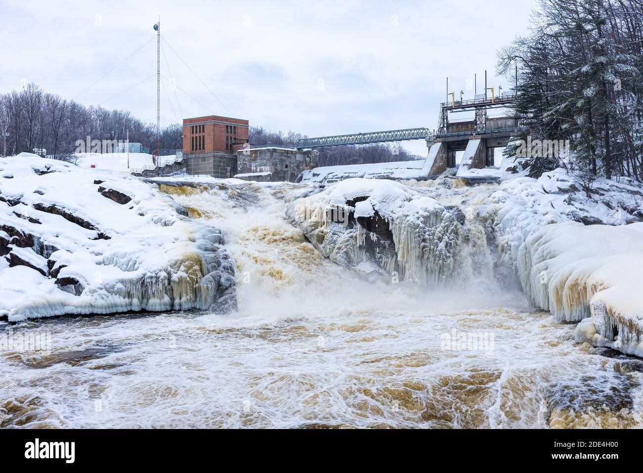 Hydroelectric dam of SaintNarcisse on the Bastiscan river in the