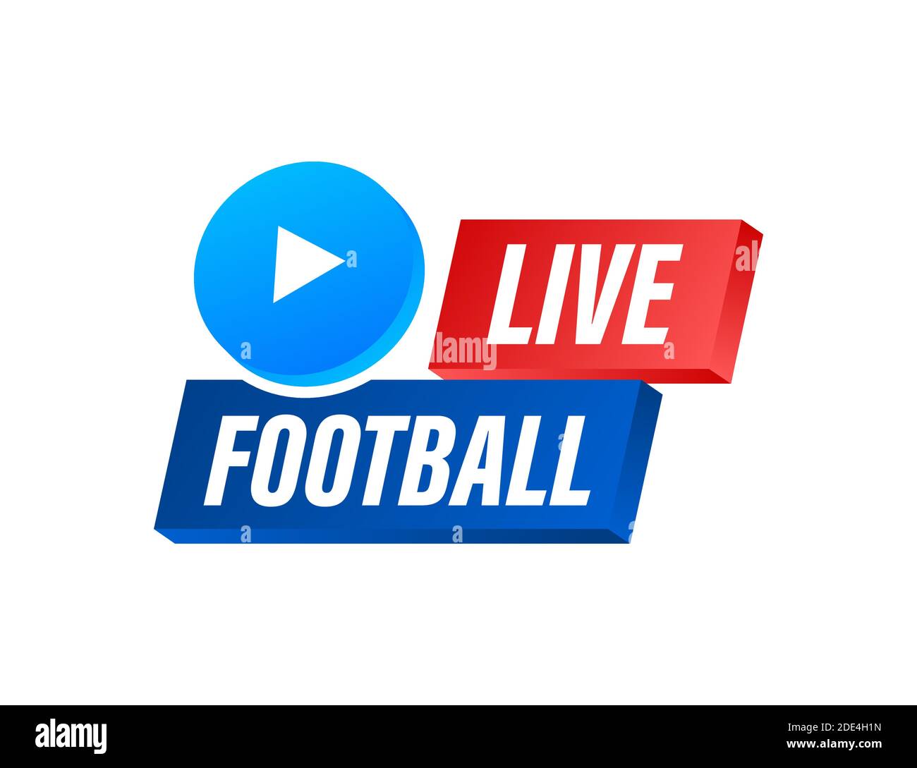 Live Football streaming Icon, Button for broadcasting or online football stream
