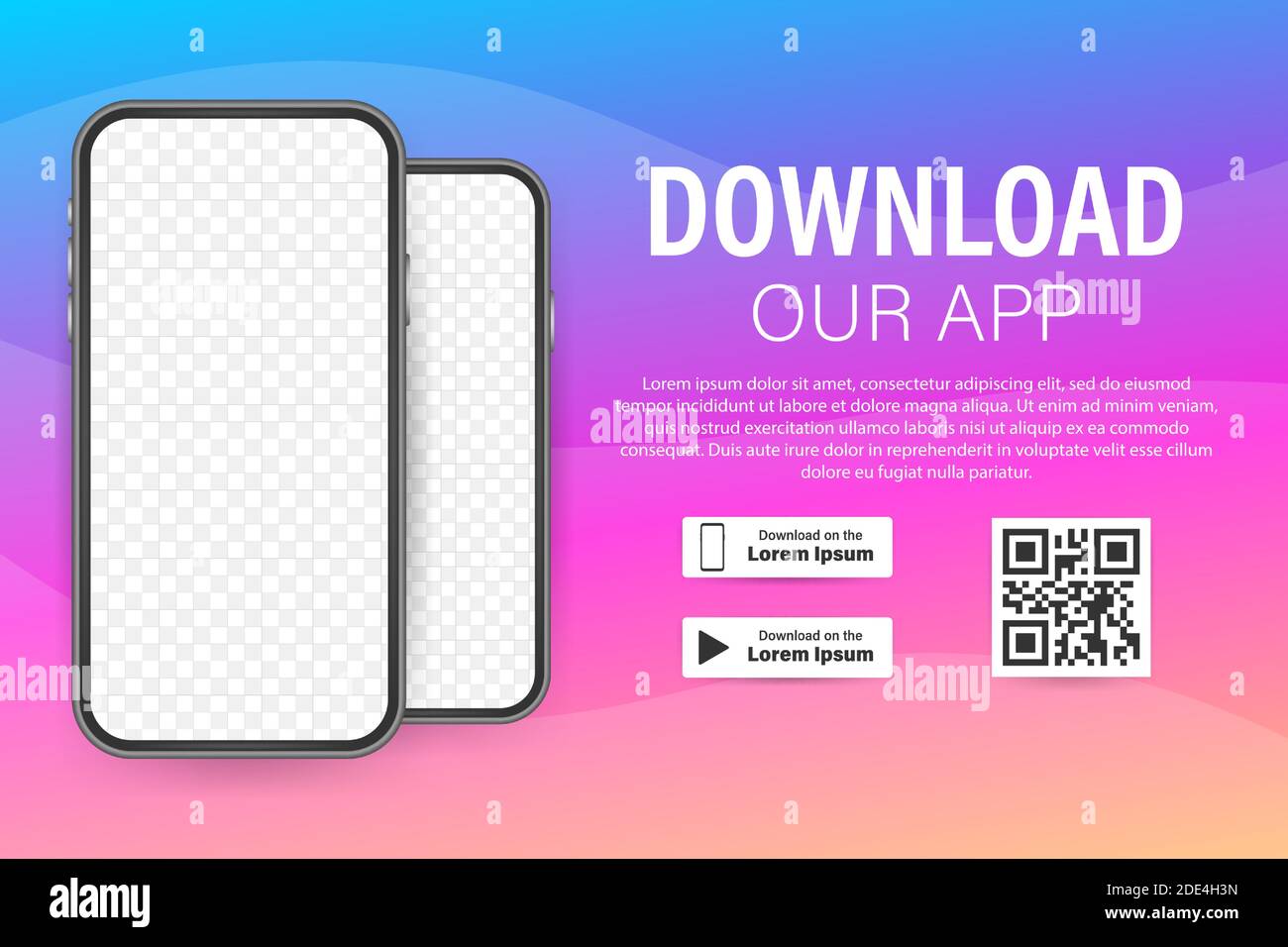 Download page of the mobile app. Empty screen smartphone for you app ...