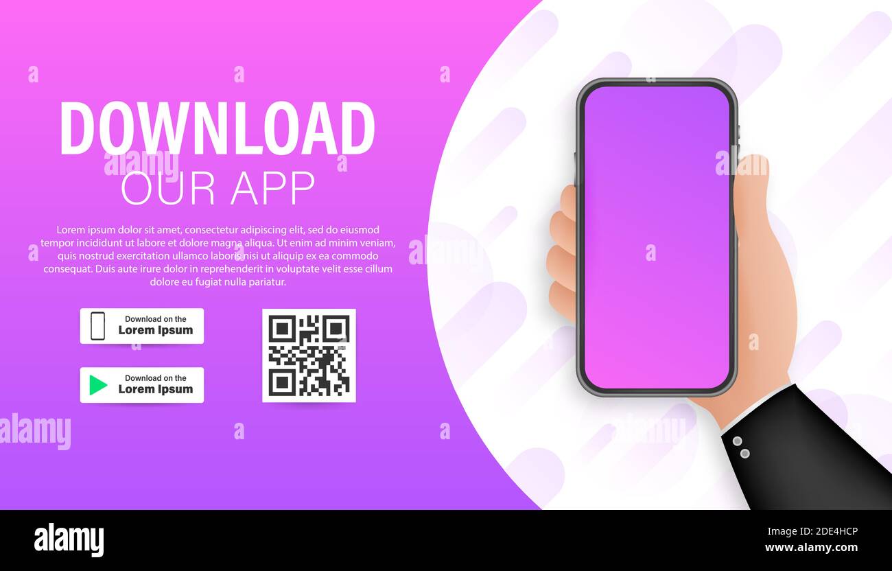 Download page of the mobile app. Empty screen smartphone for you app ...