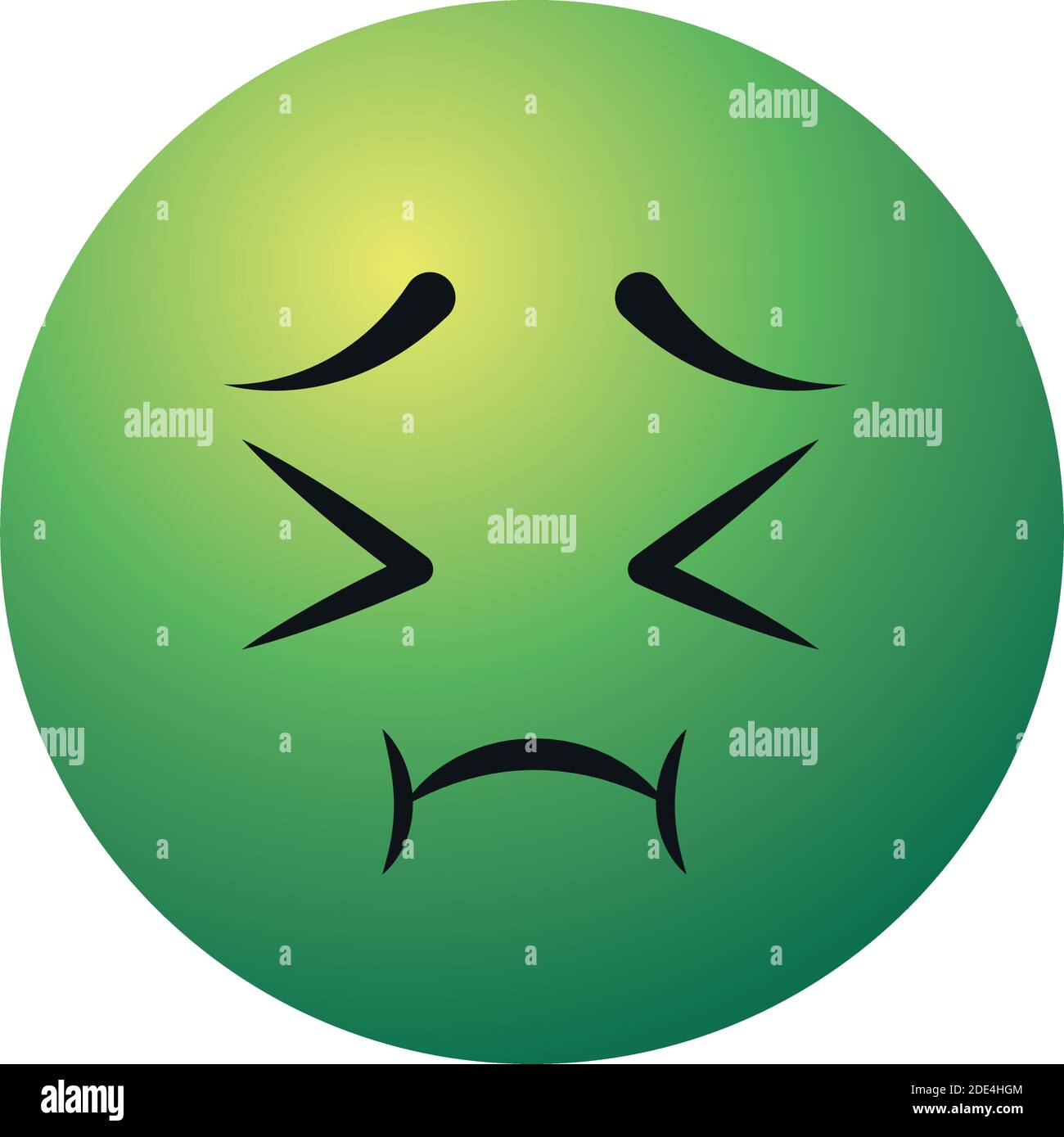 nauseated emoji face icon over white background, colorful design ...