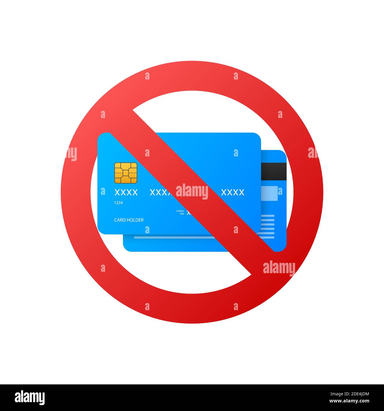 Cash only, Stop sign. No debit or credit card. Money sign. Vector stock illustration. Stock Vector
