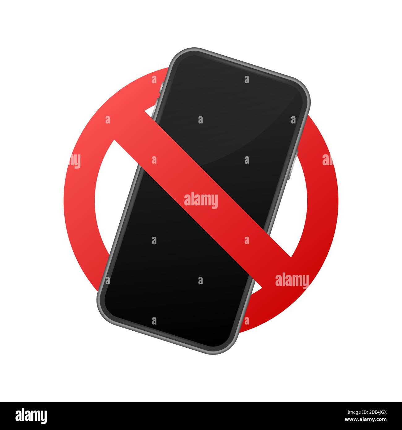 Mobile Phone prohibited. No cell phone sign. Vector stock illustration. Stock Vector
