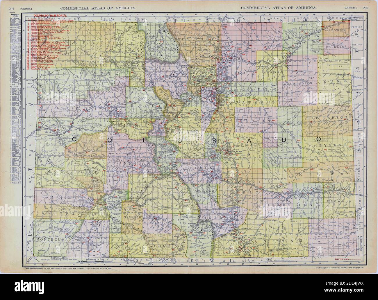 1913 Colorado Map Stock Photo